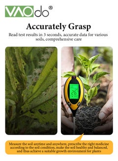 VAOdo 4-in-1 Soil Moisture Meter Digital PH Meter/Soil Moisture/Plant Temperature/Sunlight Intensity Backlight LCD Display Soil Test Meter for Garden Lawn Plant Care Farm and Indoor Outdoor Plants  - Image 4