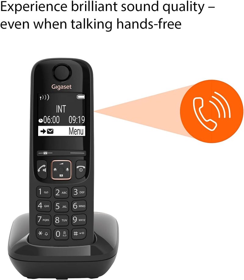 جيجاست جيجاسيت A694 DUO - هاتفان لاسلكيان من نوع DECT - شاشة كبيرة عالية التباين - جودة صوت ممتازة - لوحة مفاتيح مريحة، أسود [إصدار المملكة المتحدة] - Image 2