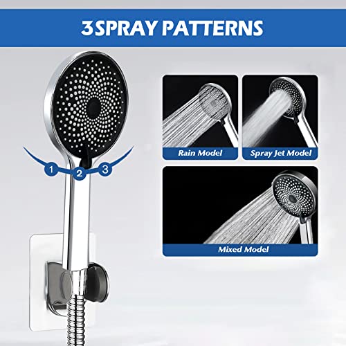 Ashwanth Shower Head,8”Rain Shower Head with Handheld Spray Combo with 11'' Angle Adjustable Extension Arm/Flow Regulator/Shower System,High Pressure Rainfall Shower Head Bathroom,Chrome - Image 5