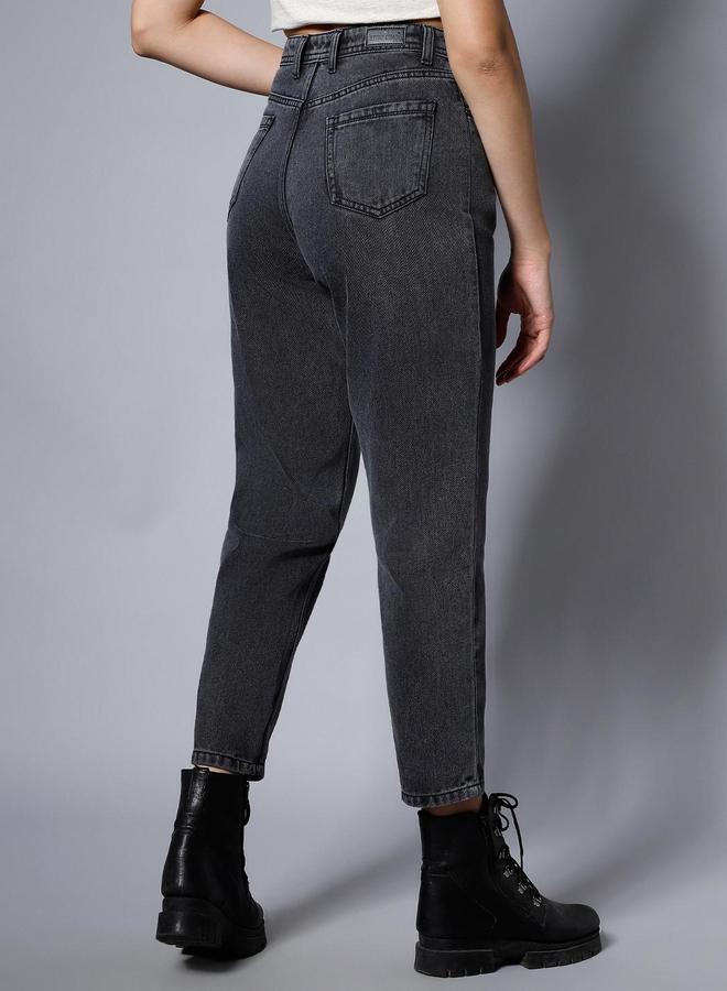 هاي ستار جينز بخصر عالي بقصة مام فيت - Image 4