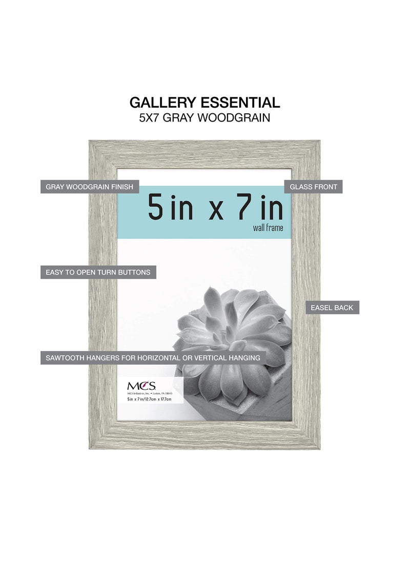 MCS MCS Gallery Essential Picture Frames  Photo Gallery Wall Frame Set with 4 x 6 Inch  5 x 7 Inch  and 8 x 10 Inch Frames  Gray Woodgrain  10 Piece  - Image 5