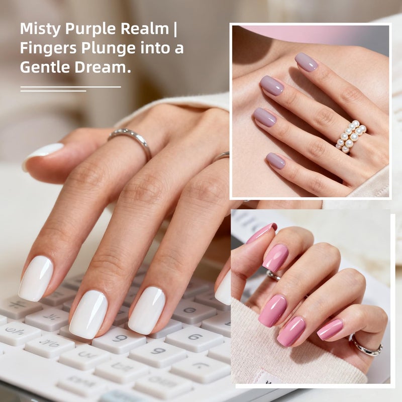 JODSONE 10 Colors Gel Nail Polish Set with Base Coat & Top Coat White Pink Purple and Red Gel Polish for All Seasons Women's Holiday Gift - Image 4