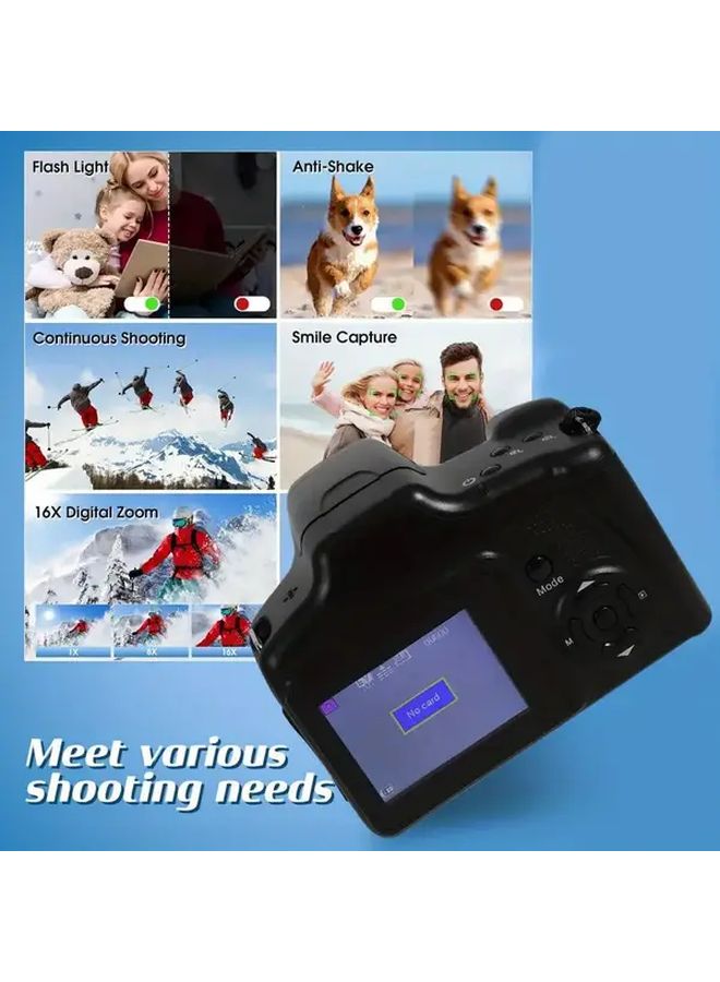 16x Digital Zoom Compact Portable Camera 2.4 Inch LCD Screen 1080P HD Video Recording Auto Focus USB Charging Travel Vlog Camera for Beginners Content Creators Streaming Equipment Durable Build High Quality Lens - Image 3