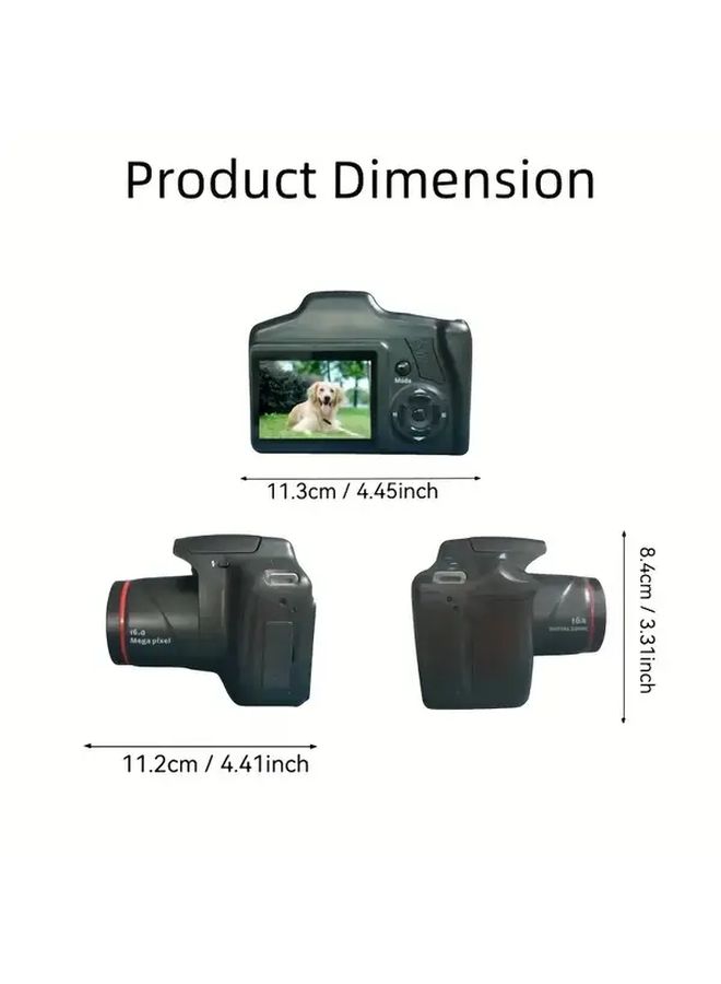 16x Digital Zoom Compact Portable Camera 2.4 Inch LCD Screen 1080P HD Video Recording Auto Focus USB Charging Travel Vlog Camera for Beginners Content Creators Streaming Equipment Durable Build High Quality Lens - Image 2
