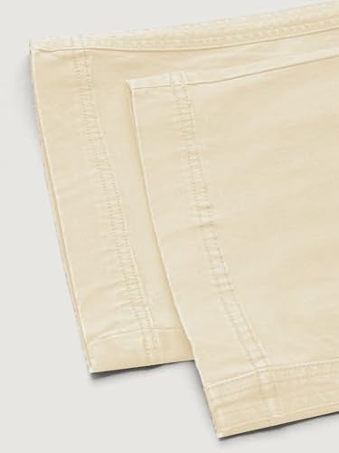 Flamingals Straight Leg Pants for Women Drawstring Waist Mid Rise Casual Solid Seam Detail Pants Beige White XL - Image 5