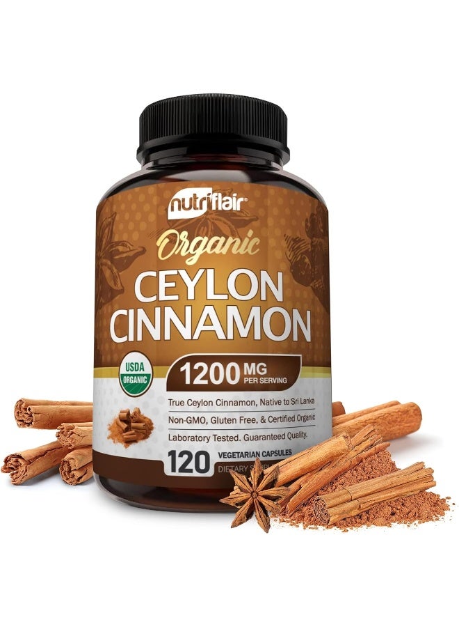 NutriFlair Ceylon Cinnamon (1200mg/Serving, 120 Capsules) - Image 1