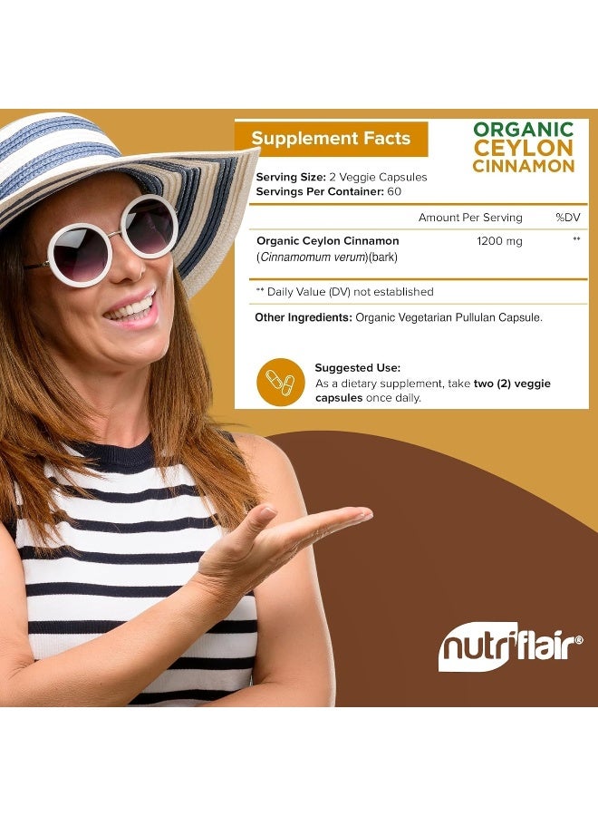 NutriFlair Ceylon Cinnamon (1200mg/Serving, 120 Capsules) - Image 5