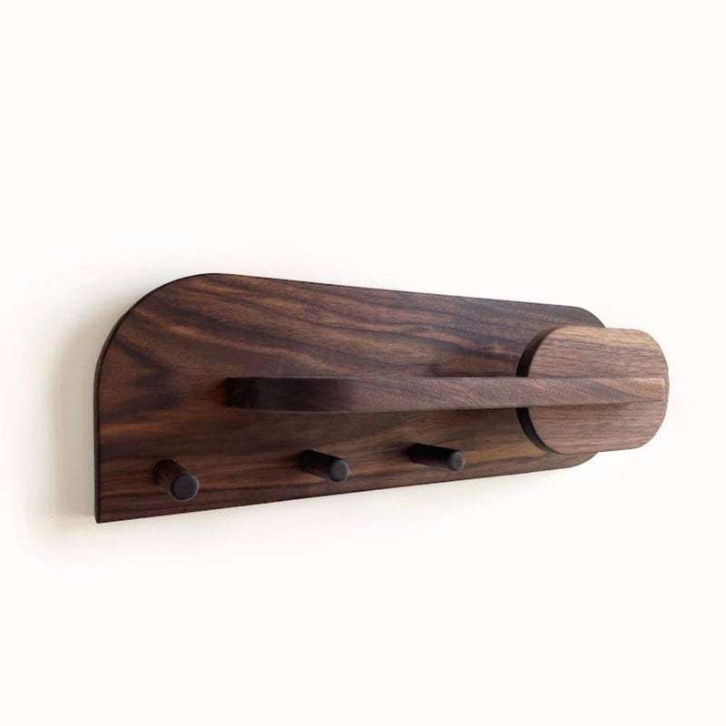 Crysellewoods Sheesham Wood Key Stand for Wall Wooden Key Holder for Home Key Chain Holder with 5 Hooks Designer Key Chain Stand Wall Stylish Key Stand for Entryway Office Decor - Image 4