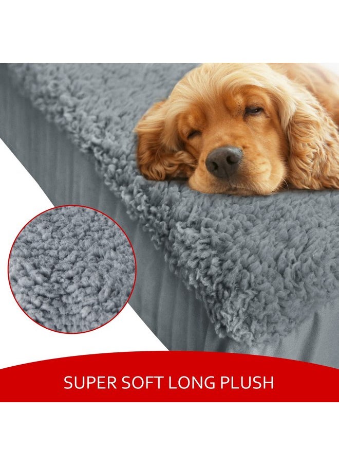 Moonsea Dog Bed Covers Soft Plush Replacement Washable, Waterproof Dog Bed Liner Grey, Dog Mattress Cover, Pet Bed Cover 30x20 Inches, for Dog/Cat, Cover Only  - Image 2