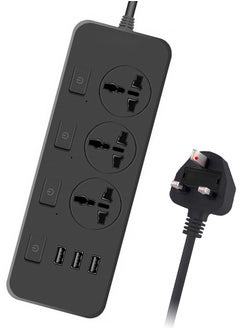 Generic 6 in 1 Power Universal Socket, with 3 sockets and 3 USB ports, Plug Socket Extension Cable For Phone Charging  - Image 1