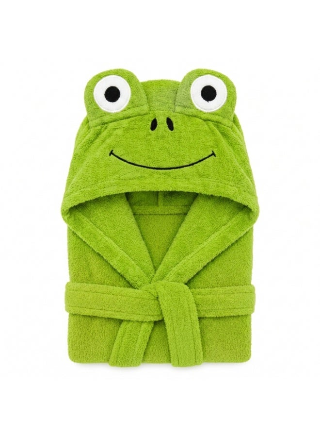 VELMORE Premium Kids Hooded Bathrobe – 100% Cotton Soft & Absorbent Towel Robe for Boys & Girls, Lightweight, Quick Dry, with Belt & Pockets (650 GSM) - 12 - 16 Y - Light Green - Image 2