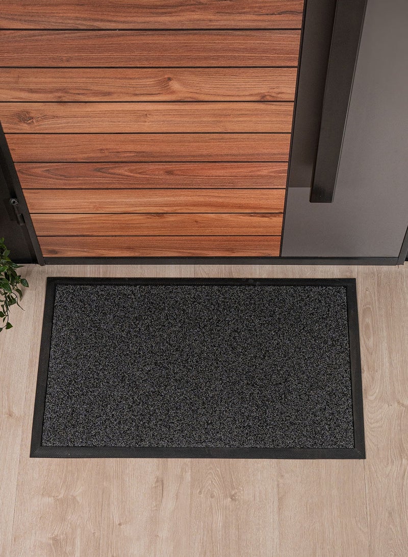 ZYMTA Outdoor Door Mat – 46x76 cm Heavy-Duty Polypropylene with Non-Slip Rubber Backing – Weather-Resistant Entryway Mat for Front Door & Shoe Area – Dark Grey - Image 1