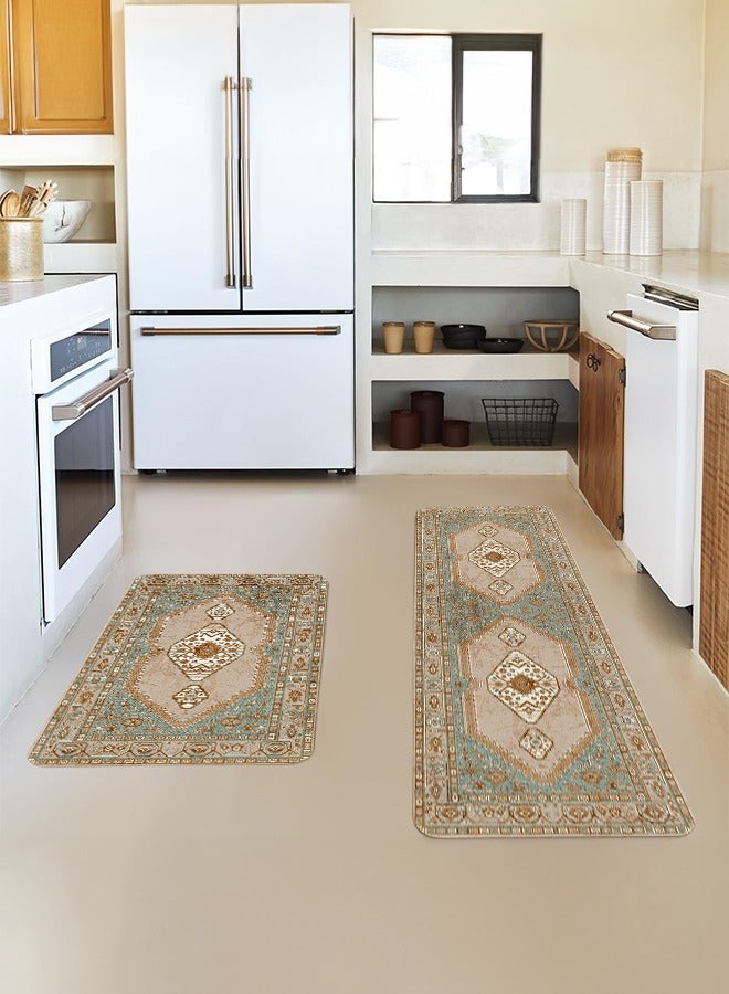 2 PCS Kitchen Floor Mats Rugs Set, Cushion Floor Carpet, Waterproof, Oil Resistant and Anti-Fatigue PU Standing Mat for Kitchen, Floor, Office, Sink, Laundry 45*75CM+45*120CM - Image 3