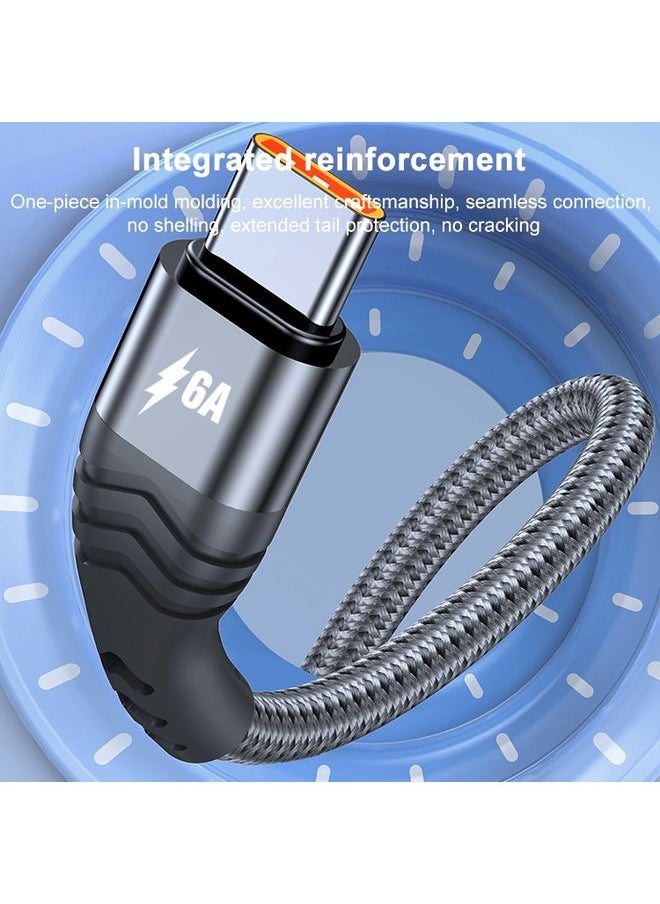 ADC ADC-005 6A USB to USB-C / Type-C Weave Fast Charging Data Cable, Length:1m(Black)  - Image 4