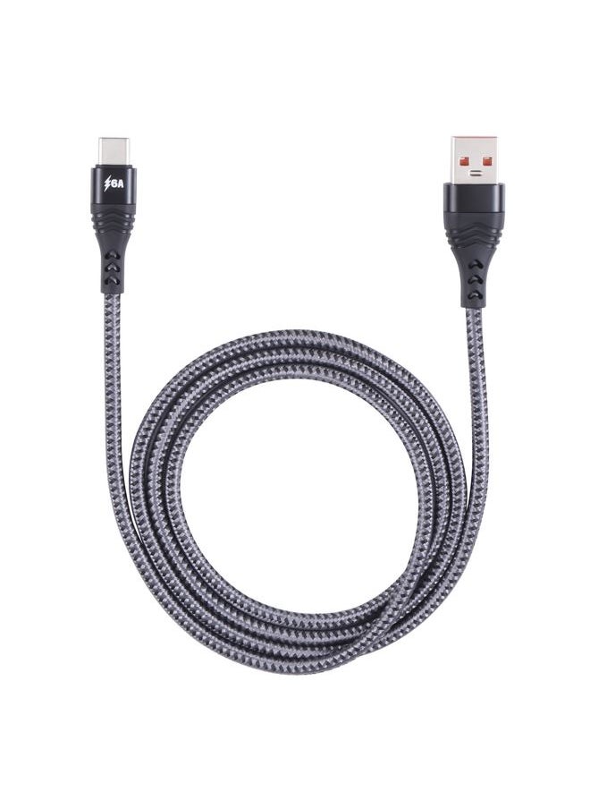 ADC ADC-005 6A USB to USB-C / Type-C Weave Fast Charging Data Cable, Length:1m(Black)  - Image 2