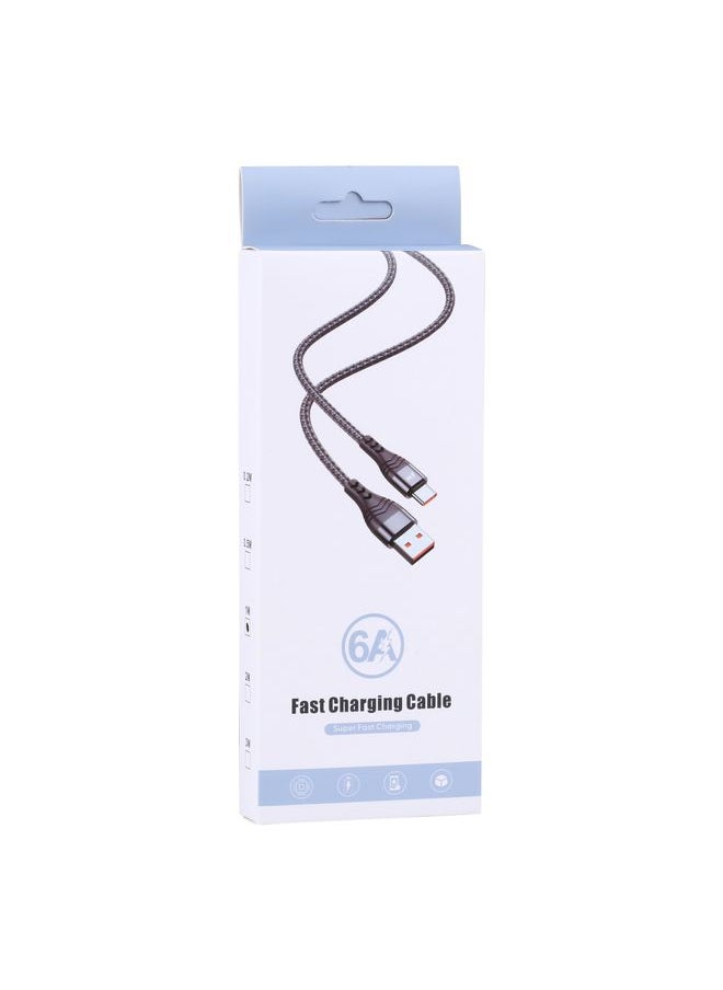ADC - ADC-005 6A USB to USB-C / Type-C Weave Fast Charging Data Cable, Length:1m(Black) - Image 1