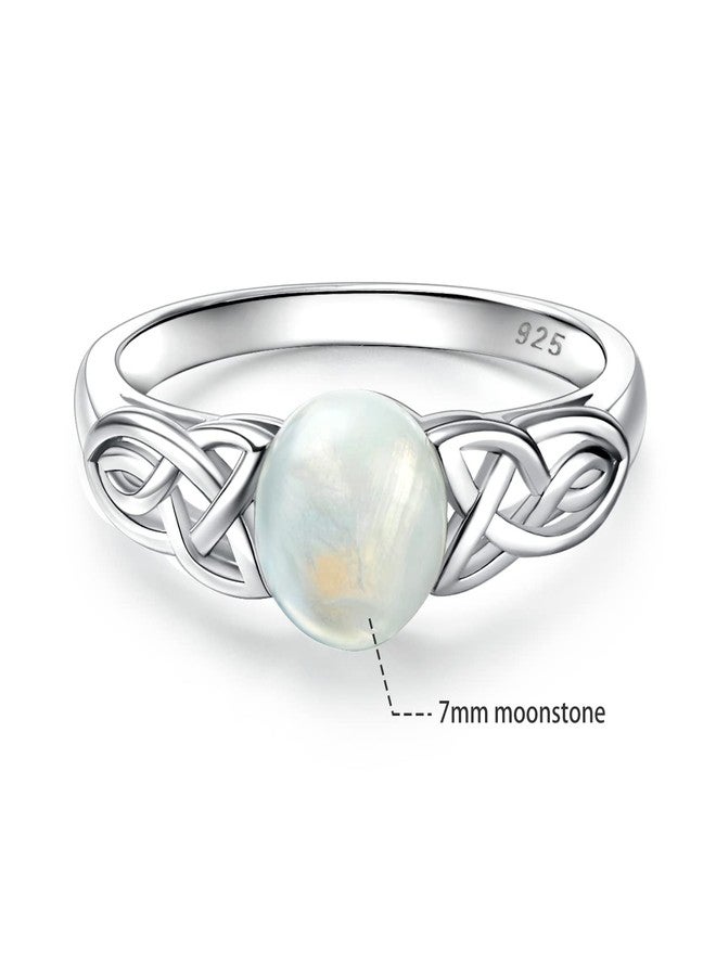Gemsme 18K White Gold Filled 925 Sterling Silver 7.00mm Moonstone Victorian Style Solitaire Ring for Women (7) - Image 2