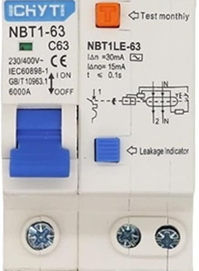 10A 1P N Residual Current Circuit Breaker ELCB RCCB DZ47LE NBT1LE - Image 3