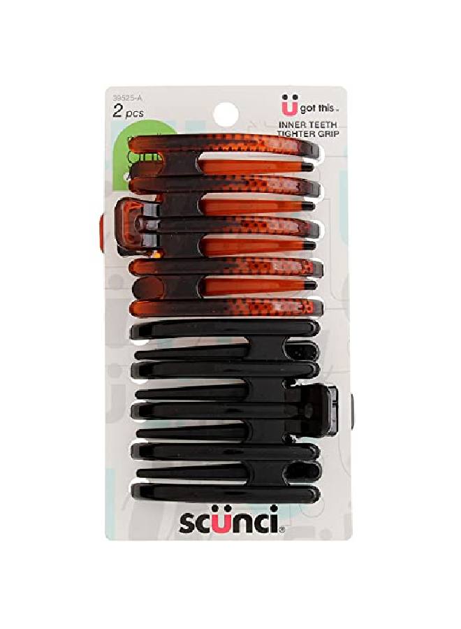 Scunci Noslip Grip Chunky Jaw Clips 2 Count (Pack Of 3) - Image 1