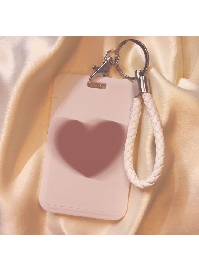 NIBEMINENT 1 - Piece Love Kpop Photo Card Holder Pendant Key Chain ID Badge Holder ID Card Holder Photo Card Protector for School ID Office ID Access Card for Women Girls