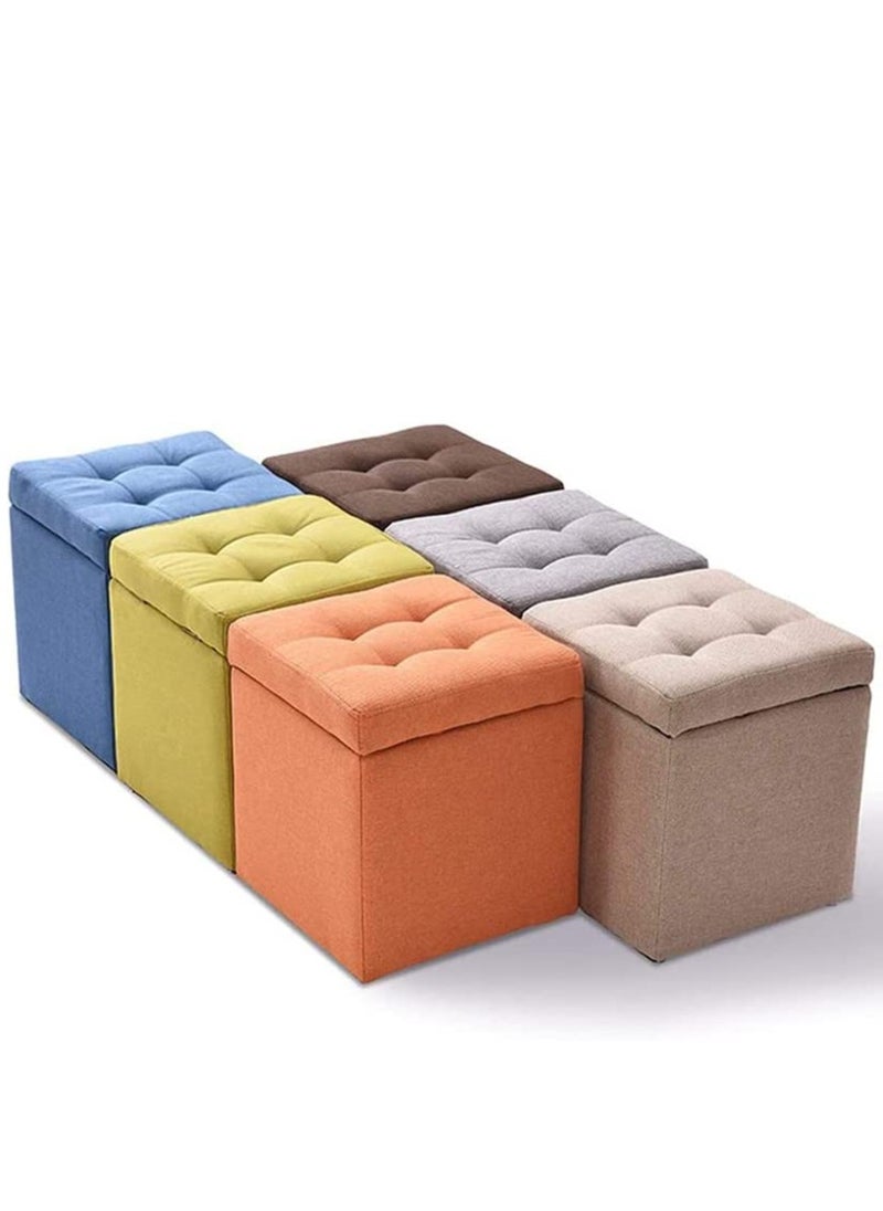 Generic - FFD Storage Ottoman Cube Footrest Seat,Space Saving Foldable Storage Ottoman Boxes Padded with Memory Foam Folding Stool - Image 1