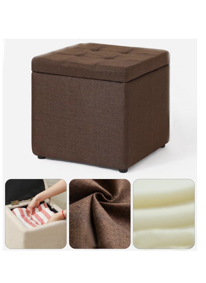 Generic - FFD Storage Ottoman Cube Footrest Seat,Space Saving Foldable Storage Ottoman Boxes Padded with Memory Foam Folding Stool - Image 1