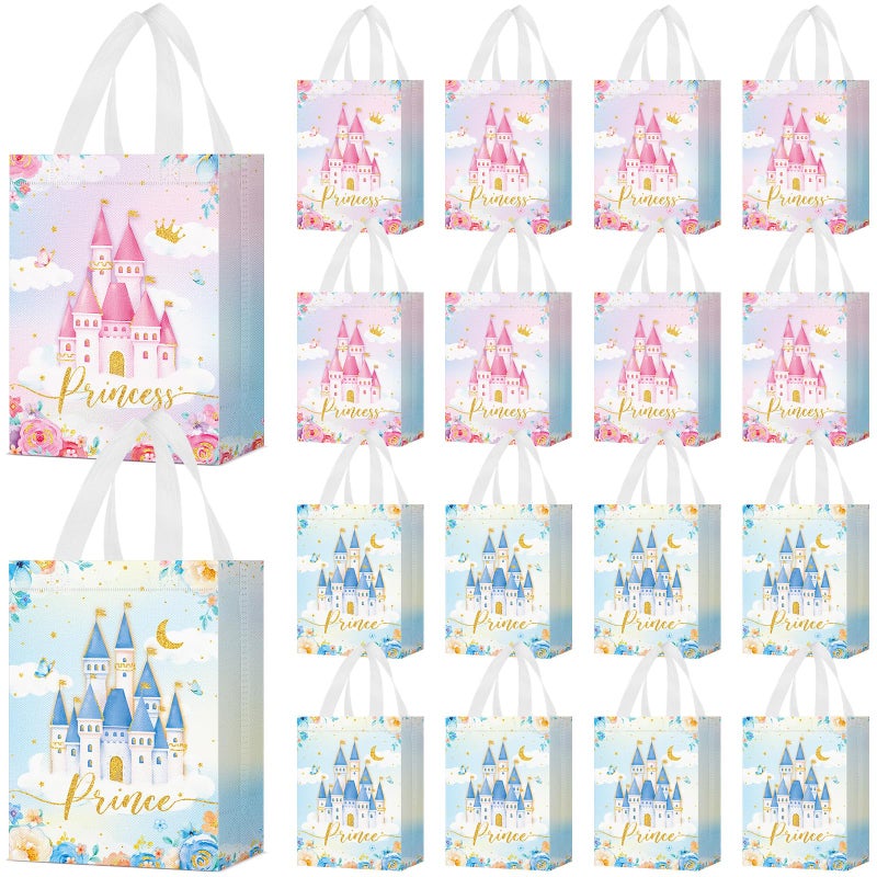 Locmeo 24 Pcs Party Favor Bags with Handles Reusable Non Woven Candy Goodie Bags Treat Gift Bag for Girl Boy Birthday Baby Shower, 8 x 4 x 10 Inch - Image 1
