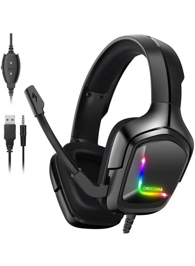 onikuma K20 3.5mm Stereo Gaming Headphones for PS4 – High-Quality Gaming Earphone with Clear Sound, Comfortable Fit, Noise Isolation, Adjustable Mic, Compatible with PS4, Xbox, PC, and Mobile - Image 1