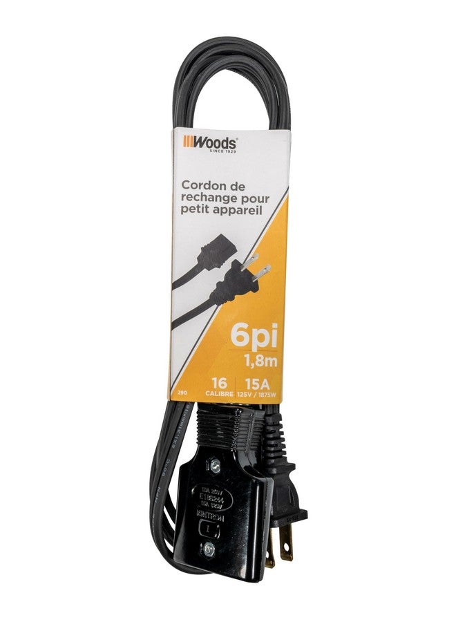 Woods 0290 HPN Appliance Cord; 6-Foot; Black - Image 1