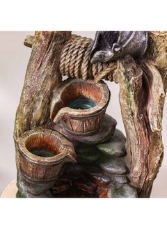 DANUBE HOME Tigris Fountain Made of Polyresin Natural Flowing Water Meditation Modern Design Zen Water Falls Decor For Home Office | Decorative Outdoor Fountain Floor Standing Design Outdoor Decor For Garden Patio Backyard  - Image 4