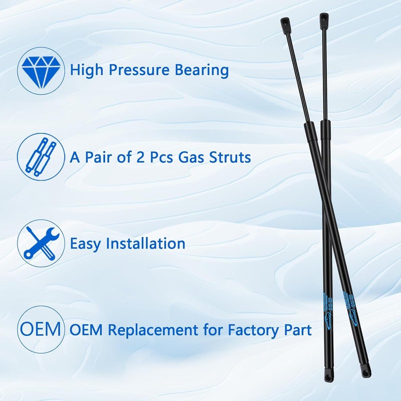 Koaudb 2X Rear Tailgate Struts with Spoiler for VW Beetle 5C1 1.2 1.4 1.6 1.8 2.0 2.5 Hatchback 2012-2017 Car Boot Struts 630N Gas Struts Heavy Duty Lift Support System Replace #5C5827550C - Image 4