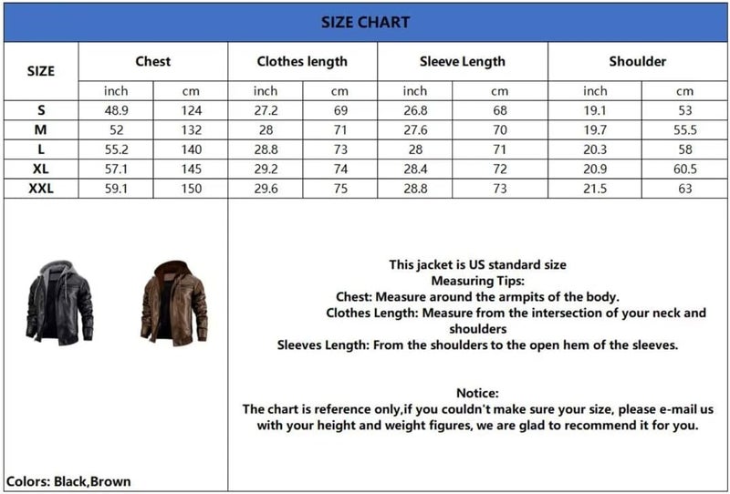 FTIMILD Men's Faux Leather Motorcycle Bomber Jacket with Removable Hood - Brown, XL - Image 5