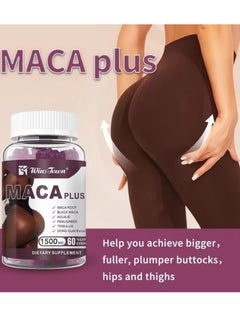Wins Town Maca Plus Gummies, 1500mg Big Booty Enhancer with Black Maca Root & Dong Quai Extract, Gluteus Boost Vitamins for Women, Fruit Flavor, 60 Count  - Image 3