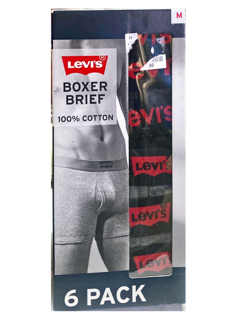 Levi's - Levi's Mens Stretch Boxer Brief Underwear 100% Cotton Stretch Underwear / 6 Pack - Image 1