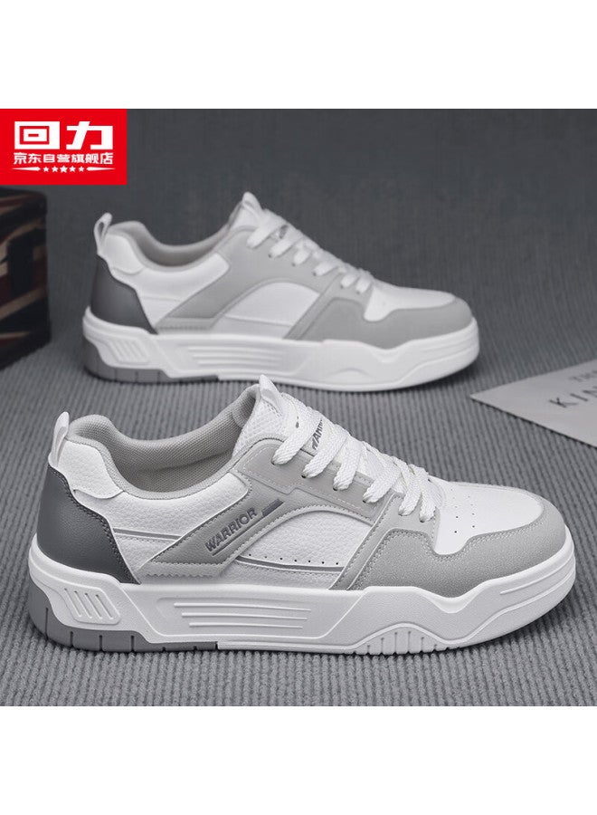 Warrior Official Men's Canvas Shoes Spring Casual Men's Shoes Grey White Size 44