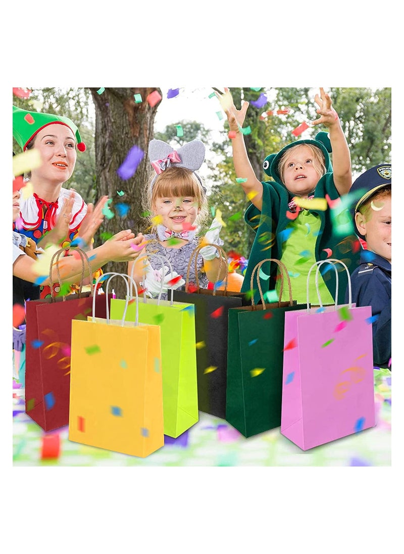 كول بيبي 12 قطعة من أكياس الهدايا الورقية من COOLBABY متوسطة الحجم مع مقابض لهدايا الحفلات (21 × 27 × 11 سم ، مزج الألوان)  - Image 4