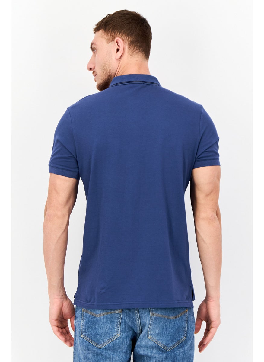 Nordland Men Regular Fit Brand Logo Short Sleeve Lifestyle Polo Shirt, Ensign Blue  - Image 2