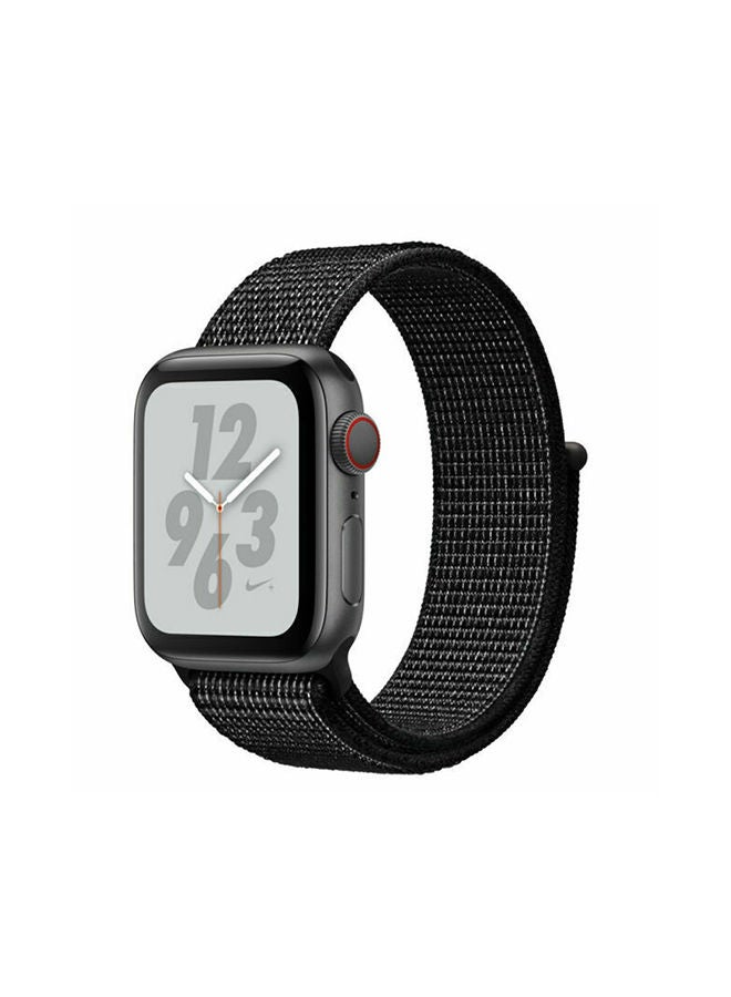 O Ozone Nylon Sport Strap For Apple Watch Series 10 9 8 7 6 5 4 SE , 38/40/41/42mm Soft Breathable Adjustable Sport Band - Red Striped Black - Image 1