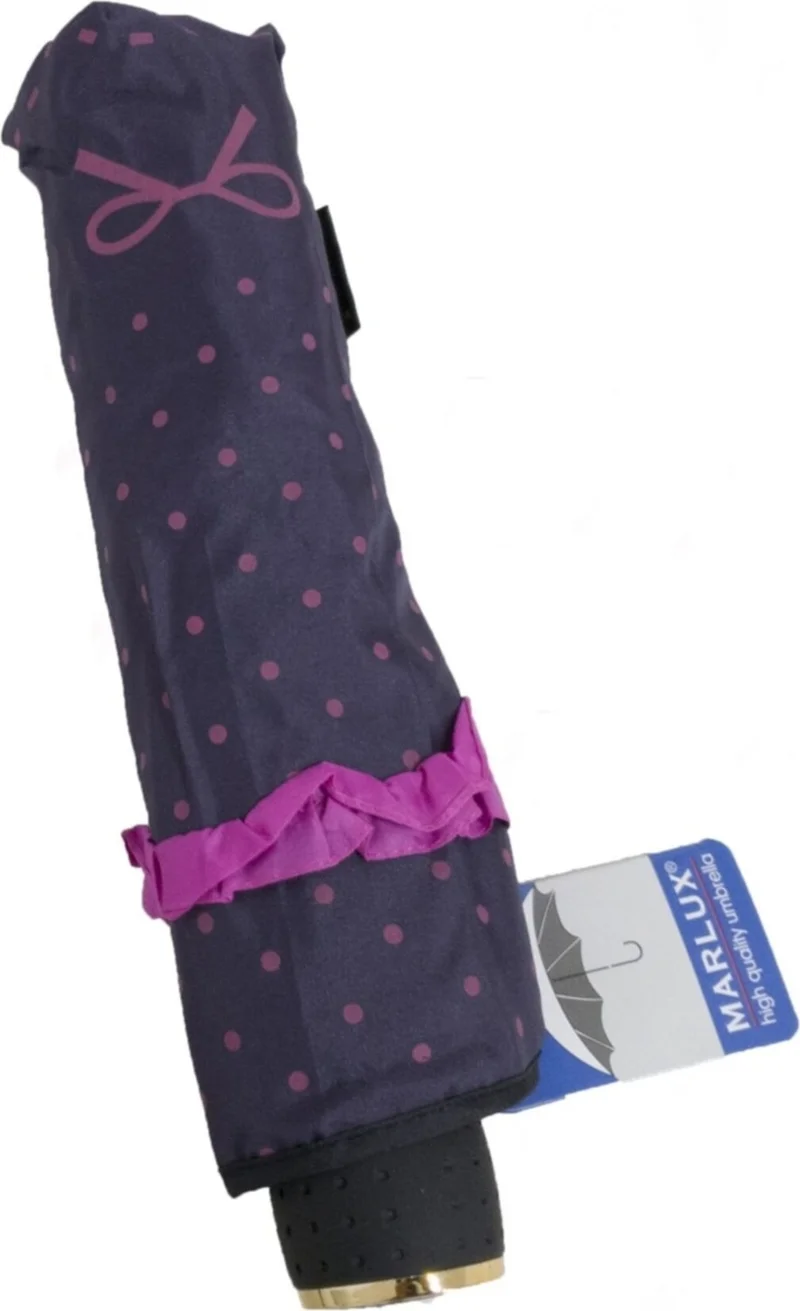 اليفن ماركت Eleven Market Wind Resistant Special Skeleton Frilled Polka Dot Plum Women's Umbrella