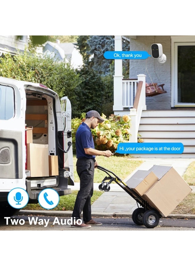 جورتان كاميرا مراقبة خارجية تعمل بالطاقة الشمسية بدقة 4 ميجابكسل، لاسلكية، بدقة 1080 بكسل، وتردد 2.4 جيجاهرتز، مزودة بخاصية كشف الأشعة تحت الحمراء (PIR) وجهاز إنذار، تعمل بالبطارية الشمسية، صوت ثنائي الاتجاه، رؤية ليلية، IP66، كاميرا مراقبة خارجية تعمل بالطاقة الشمسية - Image 5