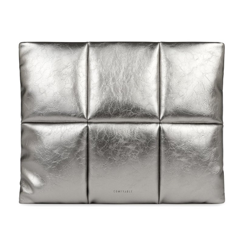 Comfyable Puffy Laptop Sleeve 13 Inch 14 Inch, Puffer Laptop Carrying Case, Pillow Case Compatible with MacBook Air M4 2025 M3 M2 M1, MacBook Pro M5 M4 Pro/Max, Silver - Image 1