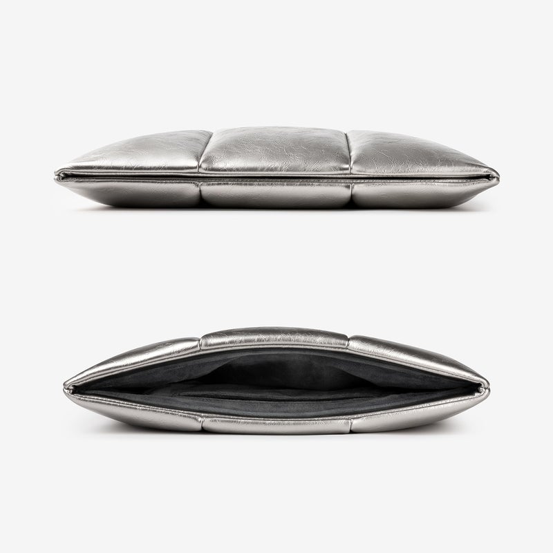 Comfyable Puffy Laptop Sleeve 13 Inch 14 Inch, Puffer Laptop Carrying Case, Pillow Case Compatible with MacBook Air M4 2025 M3 M2 M1, MacBook Pro M5 M4 Pro/Max, Silver - Image 2
