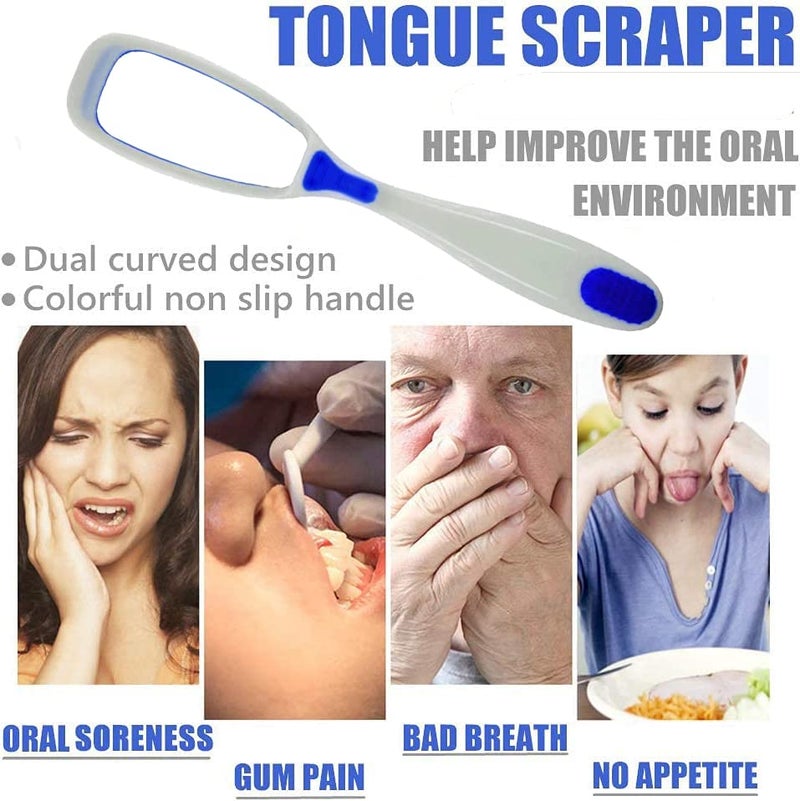 Styllent 4 Pcs Soft Double Action Tongue Cleaner Scrapper For Kids and Adults With Travel Capsule Plastic Tooth brush paste holder flexible design for health, Oral care tool Easy To use - Pack of 4 - Image 3