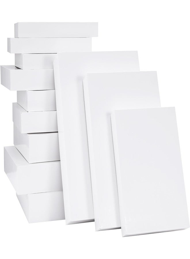 SUNCOLOR 12 Pack White Gift Boxes with Lids Assorted Sizes (4 Boxes 11", 4 Boxes 14", 4 Boxes 16") – Premium Set of Small, Medium, and Large Boxes for Presents, Packaging, and Storage - Image 1