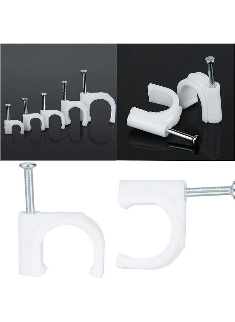 DIY Crafts DIY Crafts CTDIYHI44547 100 pcsPack 514mm RoundSquare Steel Nail Cable Clamp Supplies Wire Cable Clip Buckle Plastic Clips Ties  - Image 2