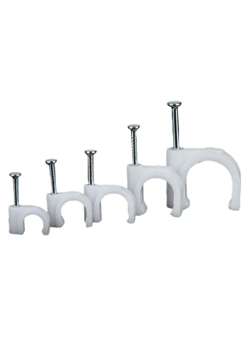 DIY Crafts DIY Crafts CTDIYHI44547 100 pcsPack 514mm RoundSquare Steel Nail Cable Clamp Supplies Wire Cable Clip Buckle Plastic Clips Ties  - Image 1