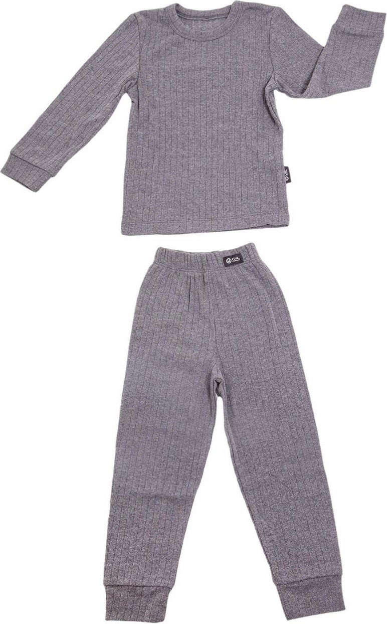 Oil Company Anthracite Thermal Kids Underwear Set Unisex OC0052  - Image 1