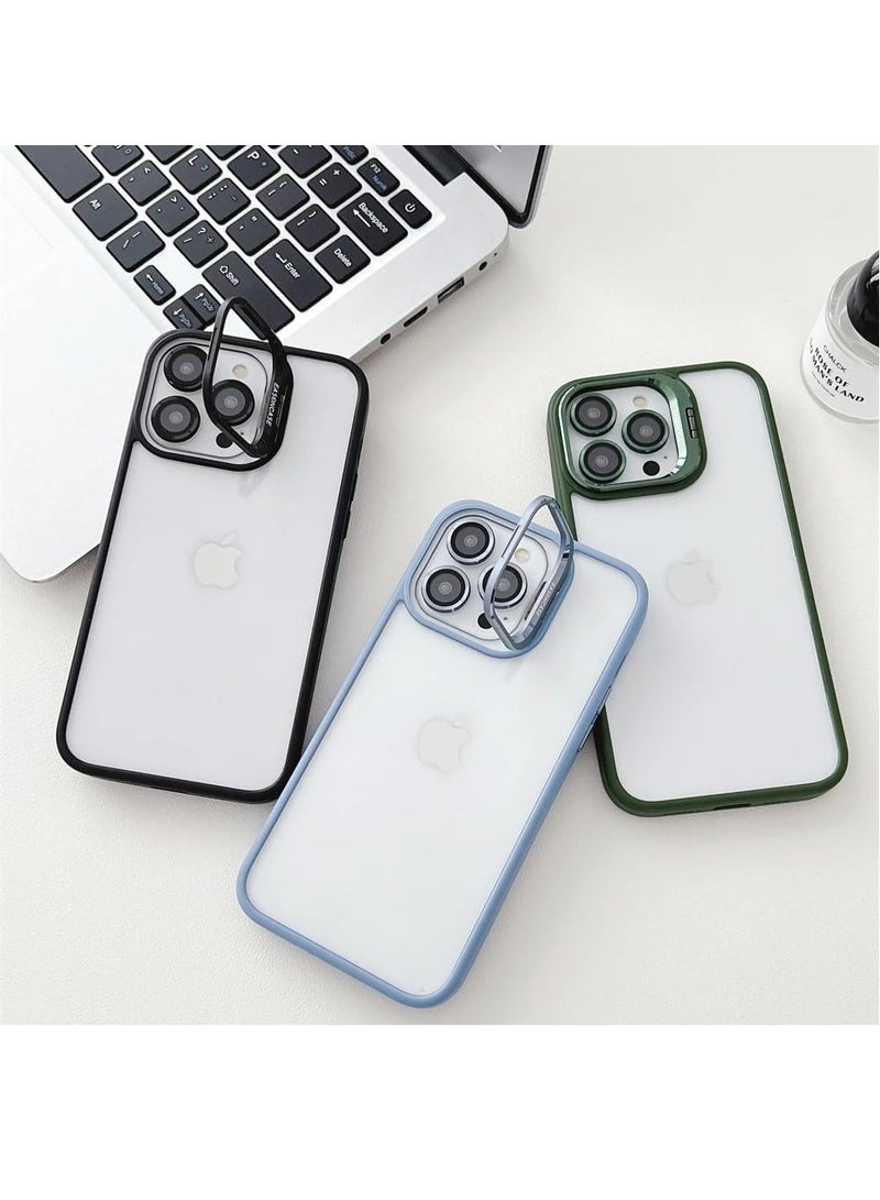 MIGOFAST Adjustable Camera Ring Stand, Transparent Back Case  Hard Acrylic + TPU With Lens Protective Ring Mobile Phone Case/Cover For iPhone 15 Pro Max Black - Image 3