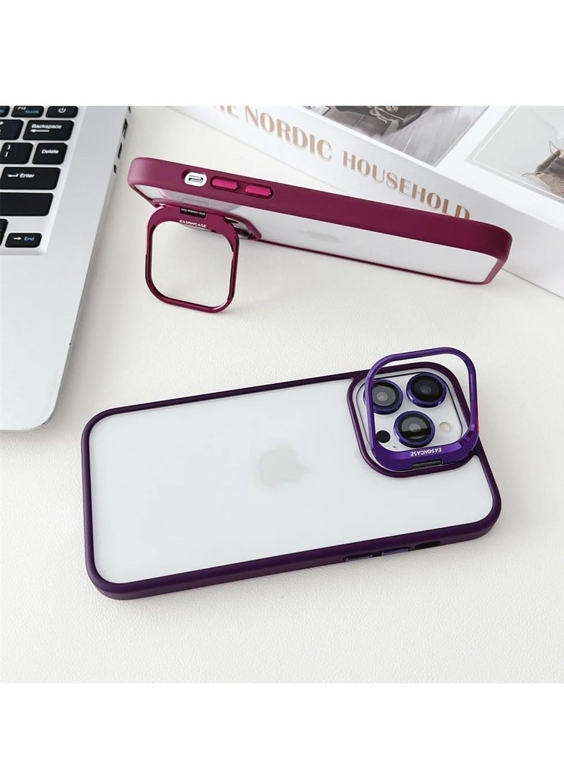 MIGOFAST Adjustable Camera Ring Stand, Transparent Back Case  Hard Acrylic + TPU With Lens Protective Ring Mobile Phone Case/Cover For iPhone 15 Pro Max Black - Image 4