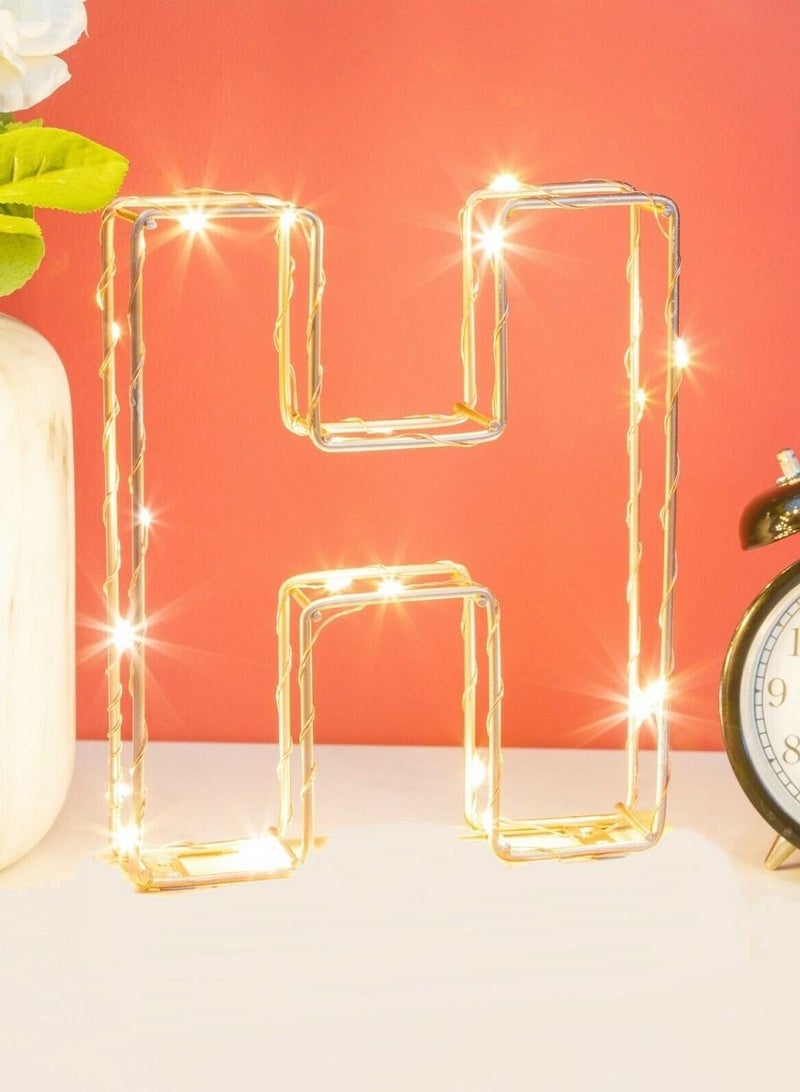 Salla Golden Letter H Glowing with LED Lights 25cm - Image 2